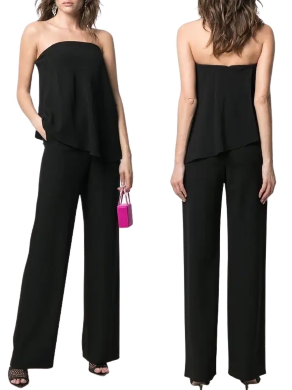 Emporio Armani NWT Strapless Straight Leg Jumpsuit in Black Sz. 4